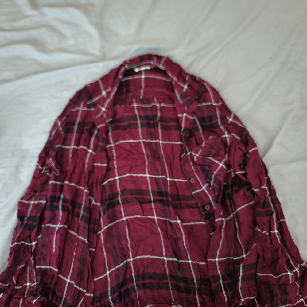 Rebellion Burgundy Plaid Shirt